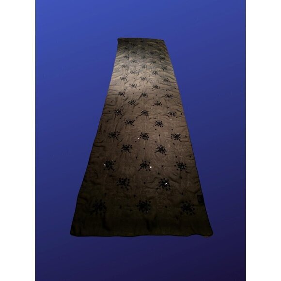 CEJON ACCESSORIES INC.100% Polyester Chiffon/Sequin Wrap, Beaded Black Chiffon - Picture 3 of 5